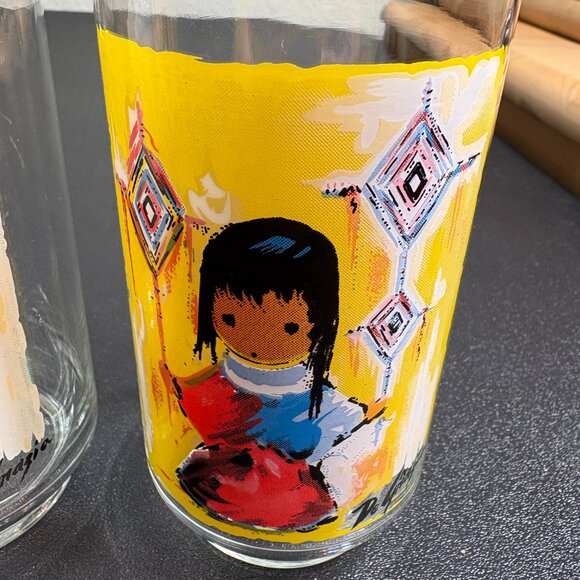 Set of 4 Vintage DeGrazia signed Drinking Glasses - Picture 5 of 7